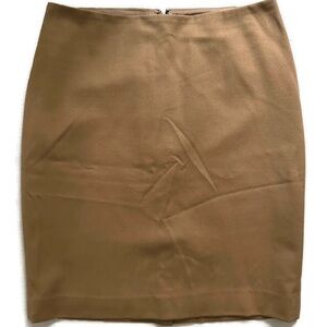 Talbots Petites Classic Wool Camel Pencil Skirt 4P